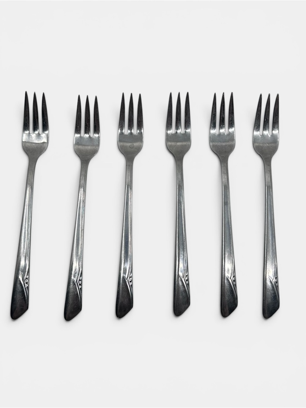 Silco‎ INS561 Lot of 6 Stainless Glossy USA Cocktail Seafood Appetizer Forks